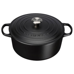 Le Creuset Signature Cast Iron Round Casserole Dish - 28cm - Satin Black