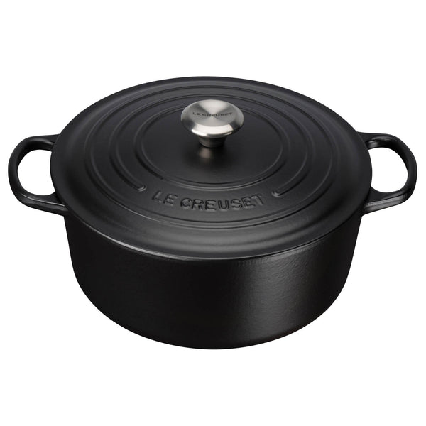 Le Creuset Signature Cast Iron Round Casserole Dish - 28cm - Satin Black