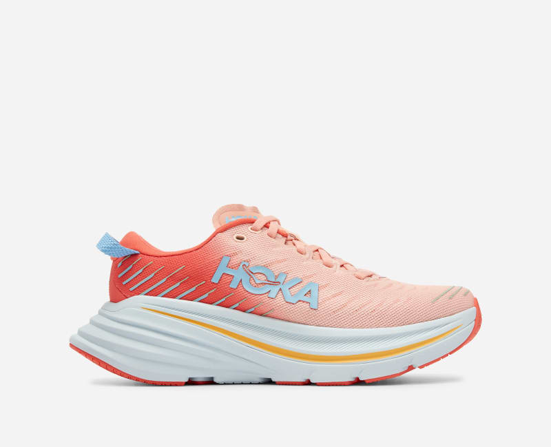 HOKA Bondi X Road Running Shoes Camellia Peach Parfait