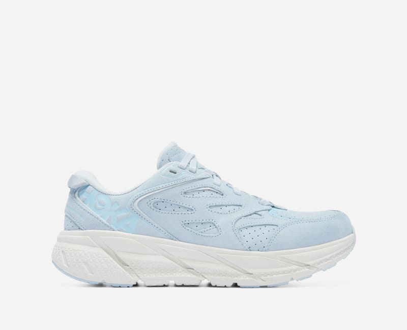 HOKA Clifton L Suede Lifestyle Shoes Country Air Bit Of Blue