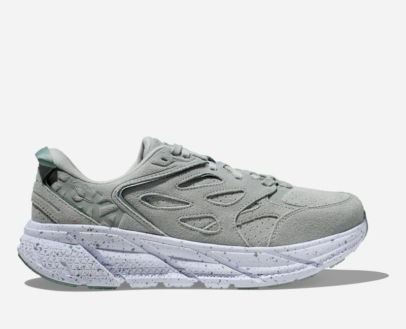 HOKA Clifton L Suede Lifestyle Shoes Mercury Agave