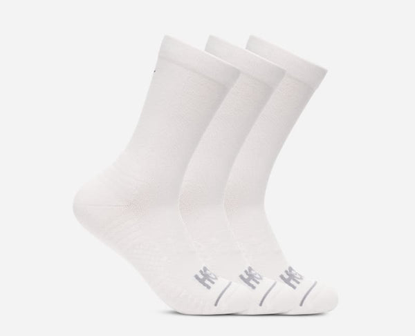 HOKA Crew Run Sock 3-Pack White White White, Size Large