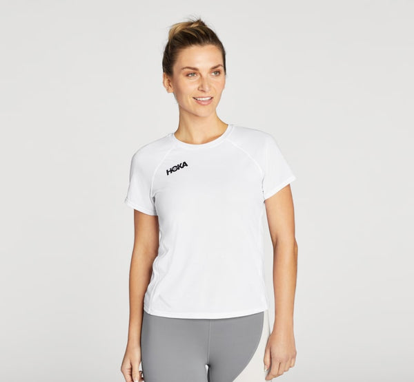 HOKA Glide Short Sleeve WhiteXL