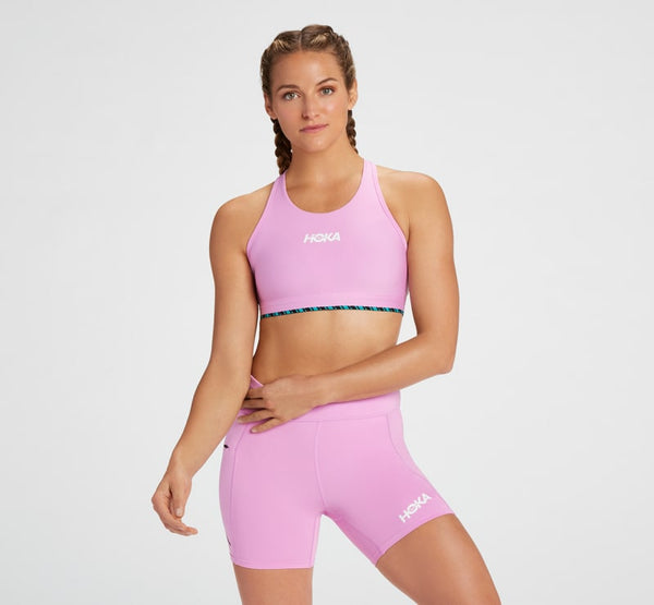 HOKA Hupana Sports Bra Cyclamen, Size Large