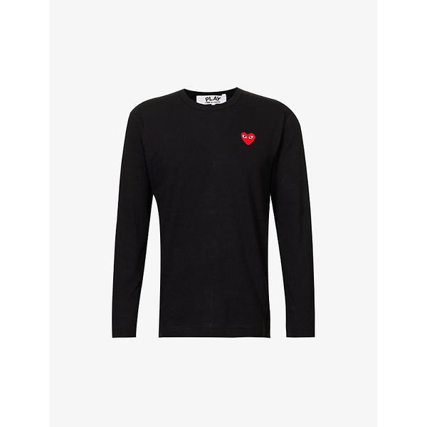 Comme Des Garcons Play Heart-appliquéd cotton top