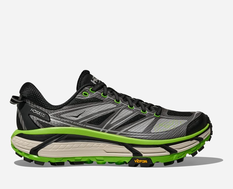HOKA Mafate Speedlifestyle Shoes Black Electric Green