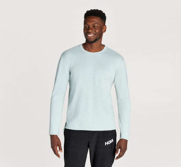 HOKA Midweight Merino Blend Long Sleeve Ice Flow, Size XL