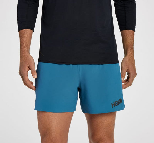 HOKA 5" Short Blue Steel, Size Large