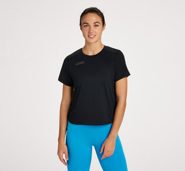 HOKA Short Sleeve Black, Size Large