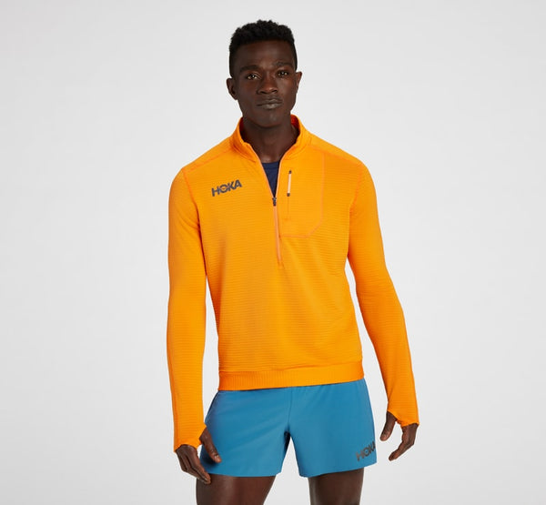 HOKA 1 2 Zip Vibrant Orange, Size Small