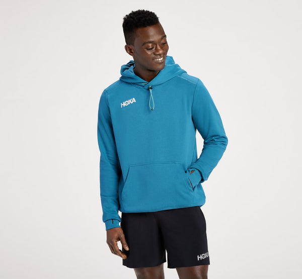 HOKA Hoodie Blue Steel, Size Medium