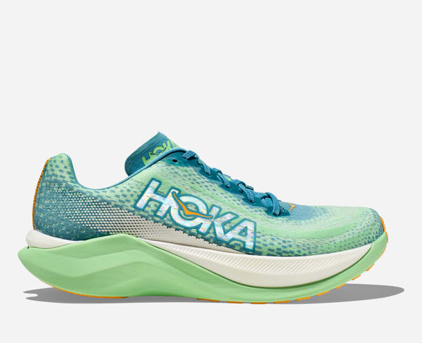 HOKA Mach X Road Running Shoes Ocean Mist Lime Glow