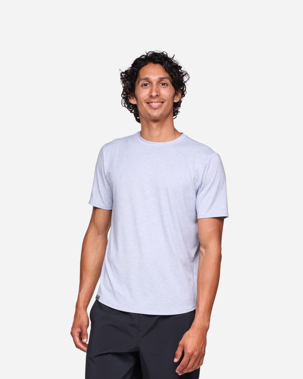 HOKA Essential T-Shirt Gull Htr, Size Large