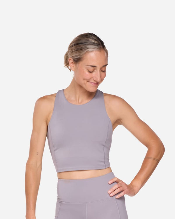 HOKA Elaro Crop Bra Astral, Size Medium