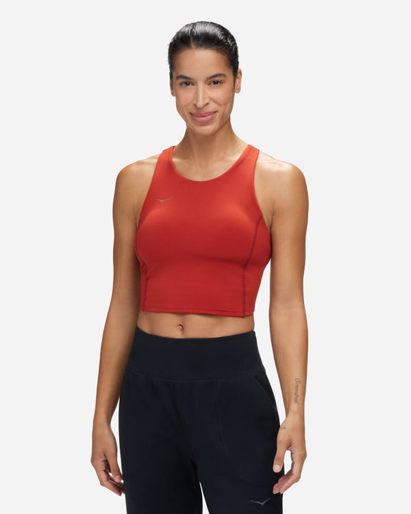 HOKA Elaro Crop Bra Rust, Size Small