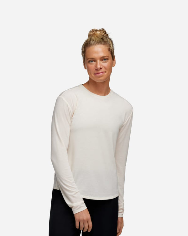 HOKA Essential LS T-Shirt Eggnog, Size Large