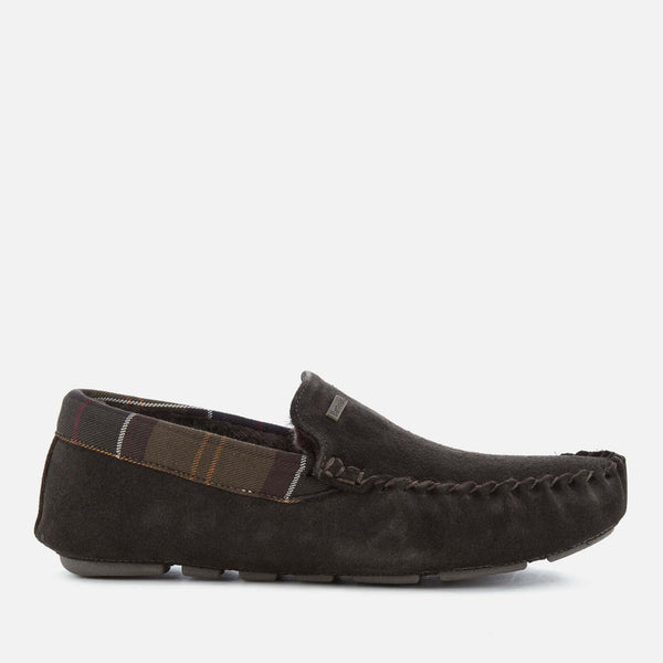 Barbour Men's Monty Suede Moccasin Slippers Brown