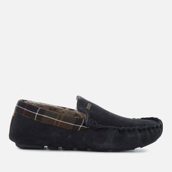 Barbour Men's Monty Suede Moccasin Slippers Navy