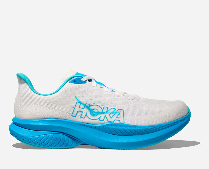 HOKA Machroad Running Shoes White Skyward Blue