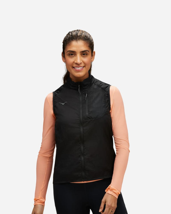 HOKA Skyflow Vest Jacket Black, Size Medium