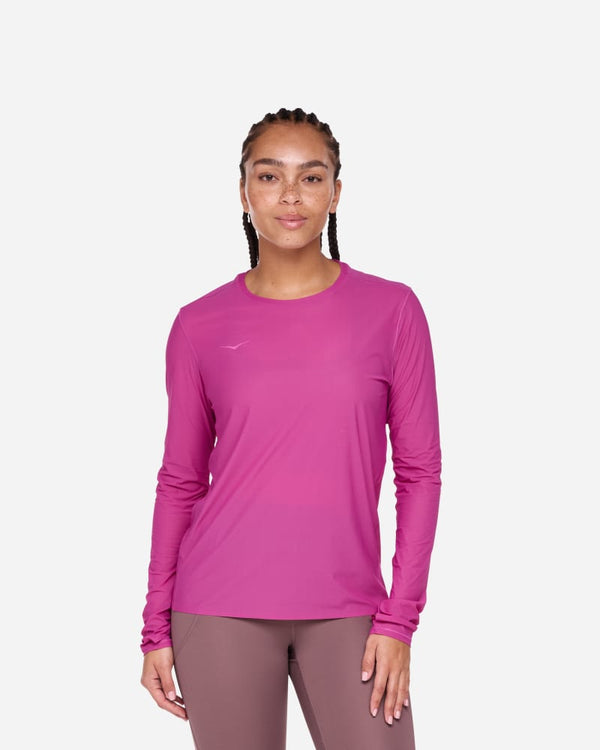 HOKA Airolite Run Long Sleeve Fuschia, Size Large