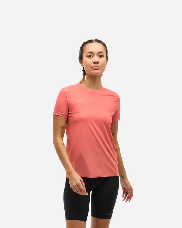 HOKA Airolite Run Top Grapefruit, Size XS