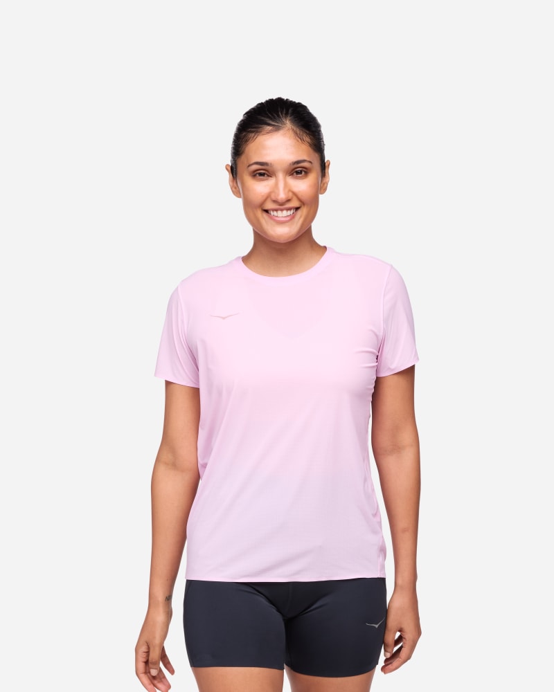 HOKA Airolite Run Short Sleeve Top Pink Twilight