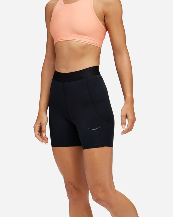 HOKA Novafly 6'' Knit Short Black, Size Large