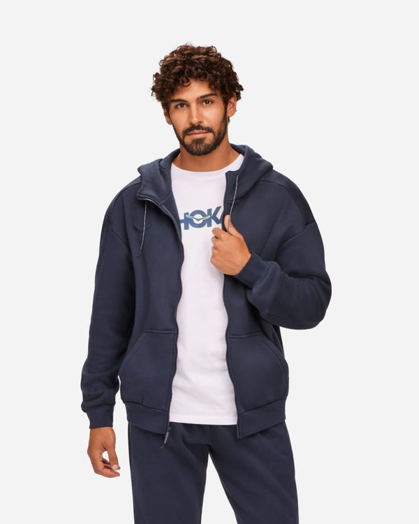 HOKA Essential Full-Zip Hoodie Outerspace, Size Large