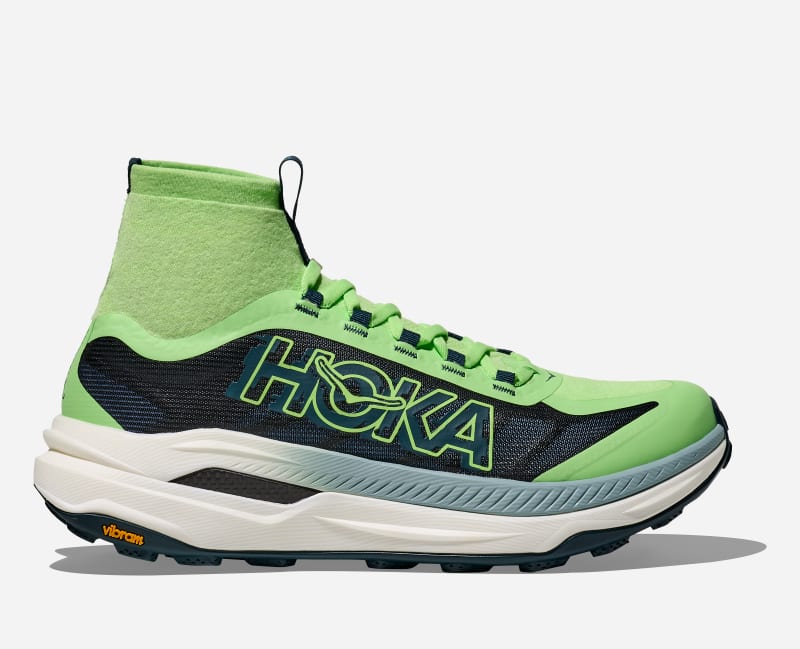 HOKA Tecton Xtrail Shoes Tart Apple Blue Twilight