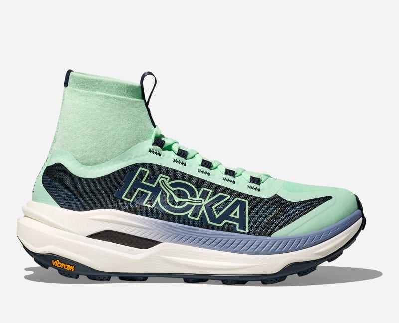 HOKA Tecton Xtrail Shoes Mint Fluorite Varsity Navy
