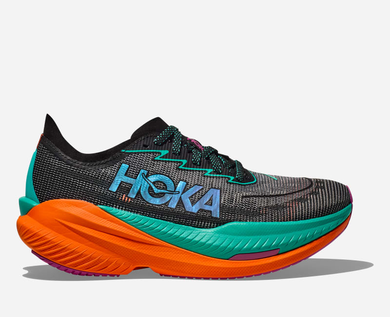 HOKA Mach Xroad Running Shoes Black Electric Aqua