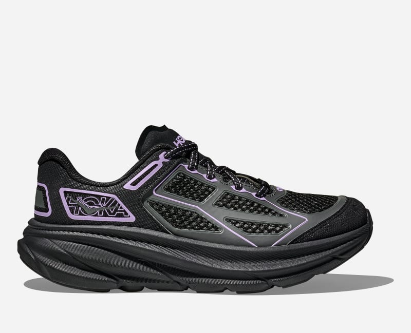 HOKA Clifton Onelifestyle Shoes Black Aster Flower