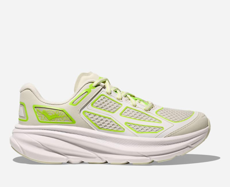 HOKA Clifton Onelifestyle Shoes Truffle Salt Neon Lime
