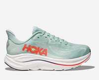 HOKA Clifton 10 Road Running Shoes in Sage Neon Flame