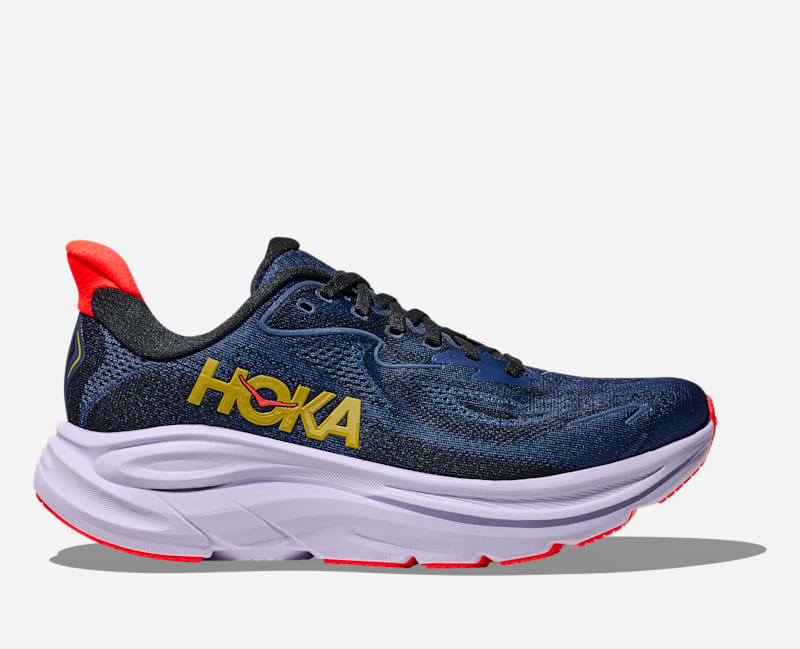 HOKA Clifton 10 Road Running Shoes in Midnight Blue Starlight Glow