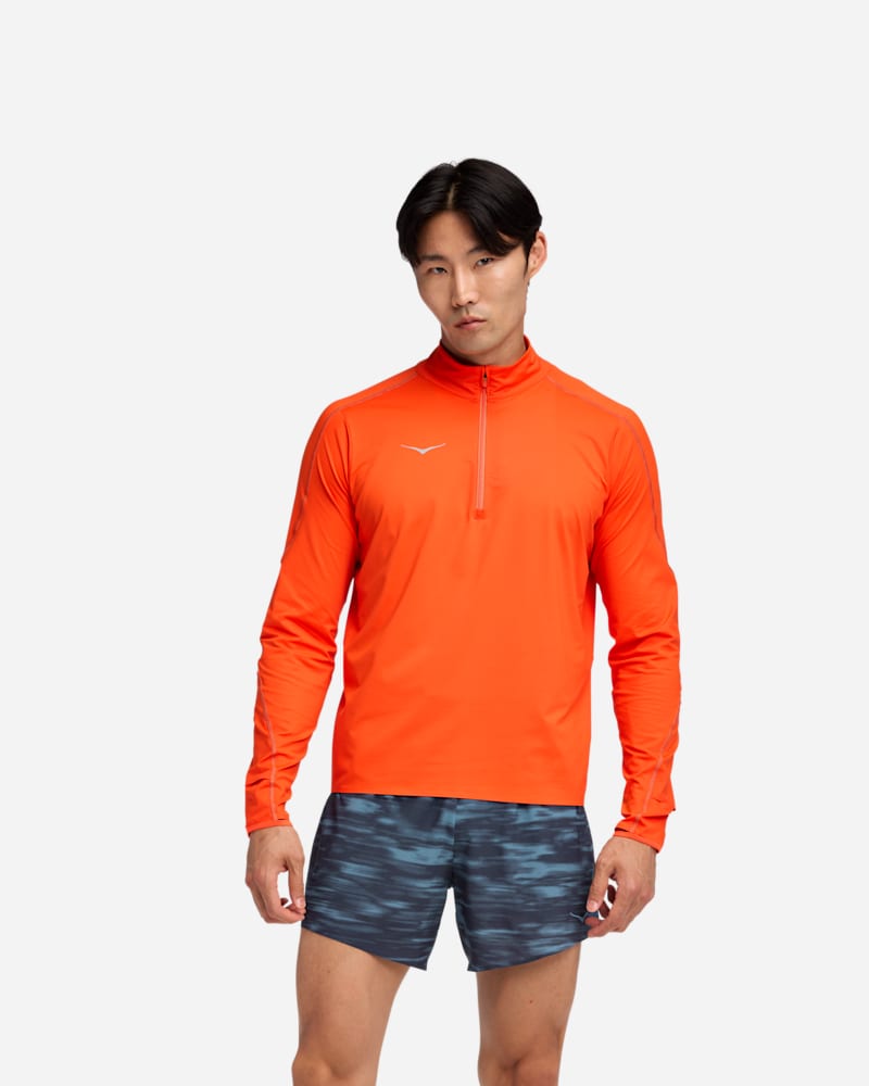 HOKA Glidetech Quarter Zip Jacket Lava