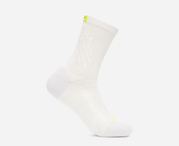 HOKA Bondi Quarter Run Sock White, Size Large