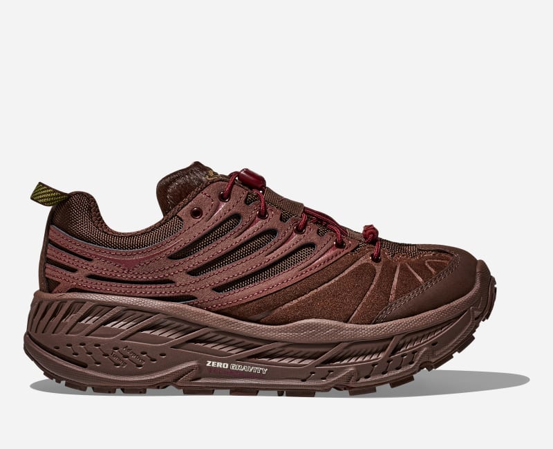 HOKA Elite Terrain System Stinson Evo Og Lifestyle Shoes Cold Brew Varsity Burgundy