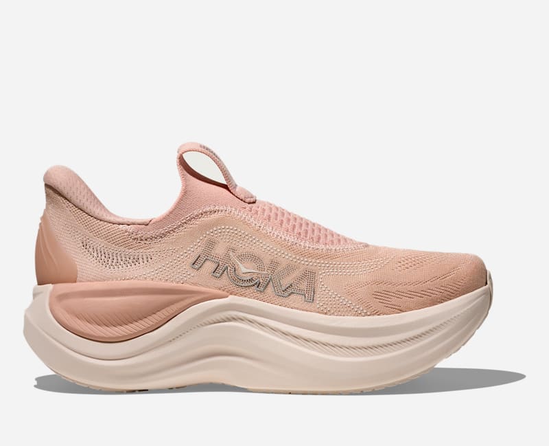 HOKA Skyward Laceless Recovery Shoes Rose Latte Rose Cream