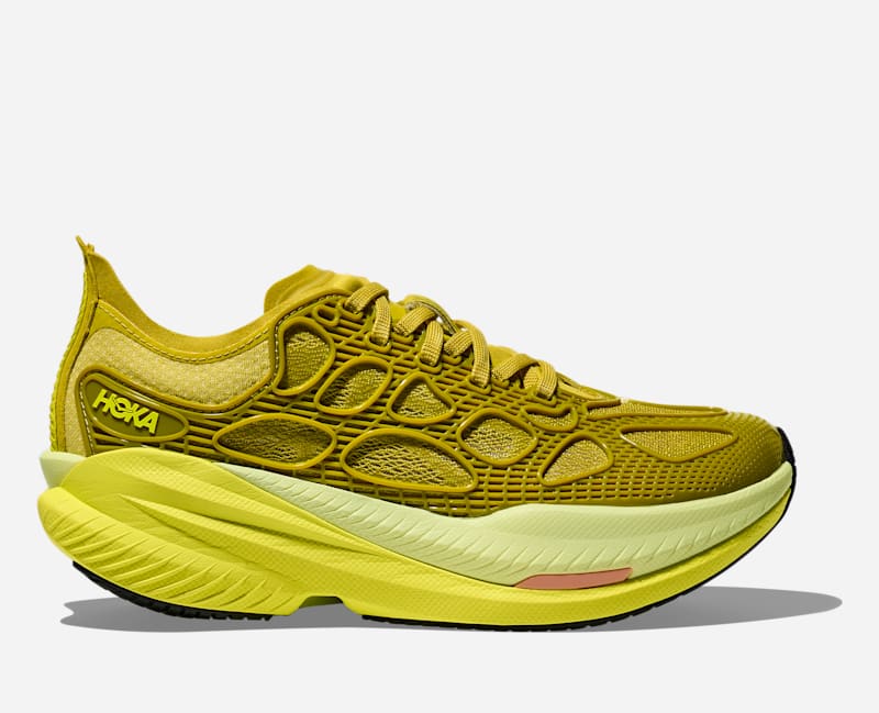HOKA Mach X Caged Lifestyle Shoes Pea Green HOKA Citrus