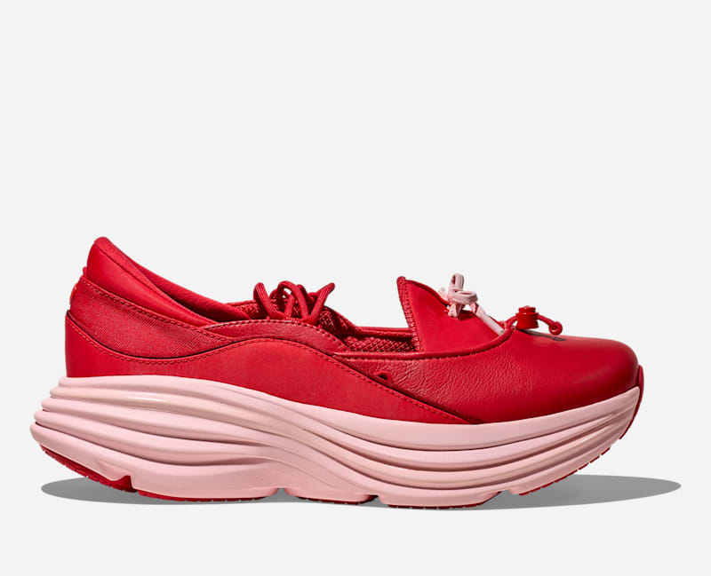 HOKA Bondi Mary Jane Lifestyle Shoes Cerise Rose Tea