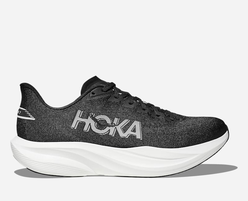 HOKA Mach 7 Road Running Shoes in Black White
