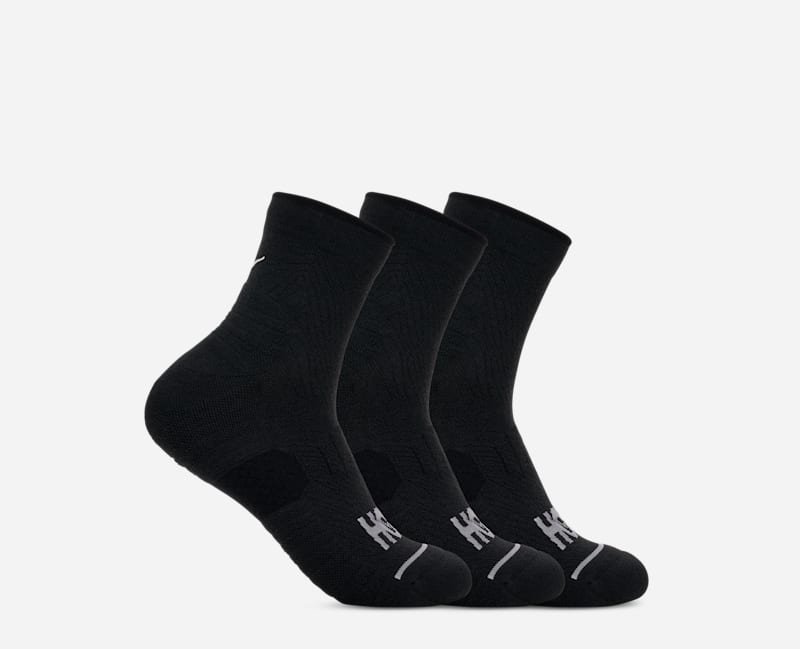 HOKA Quarter Run Sock 3-Pack in Black