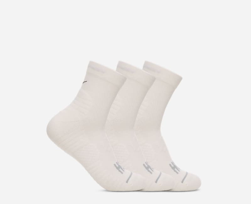 HOKA Quarter Run Sock 3-Pack in White