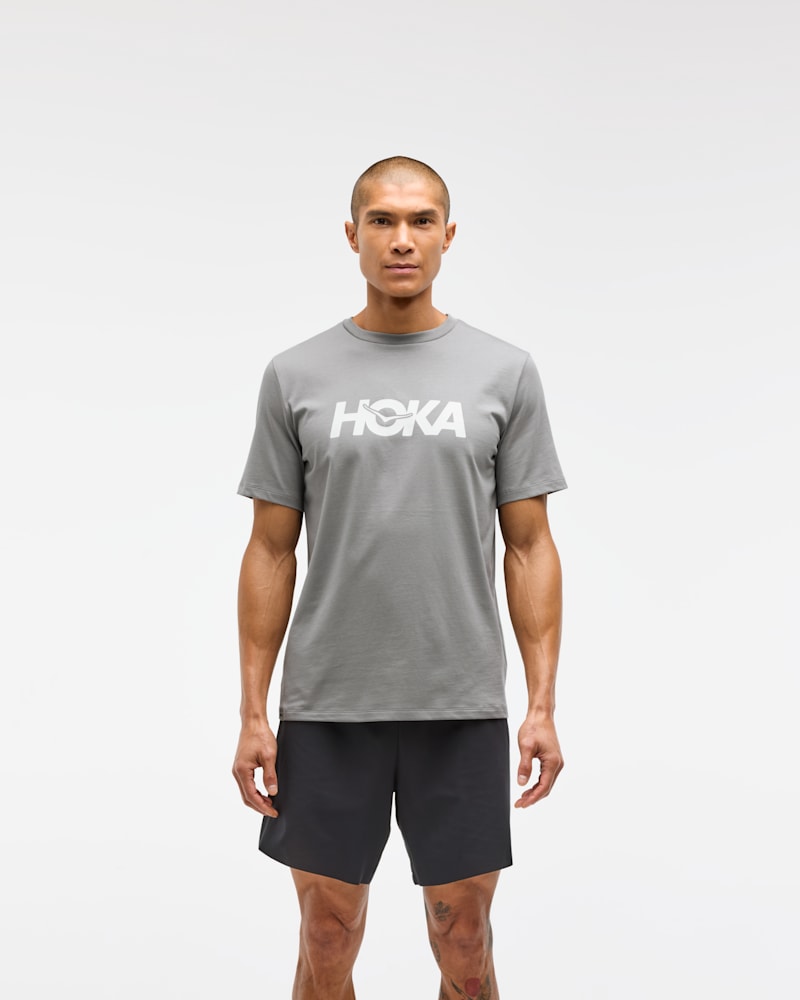 HOKA Core Logo Graphic T-Shirt in Galactic Grey