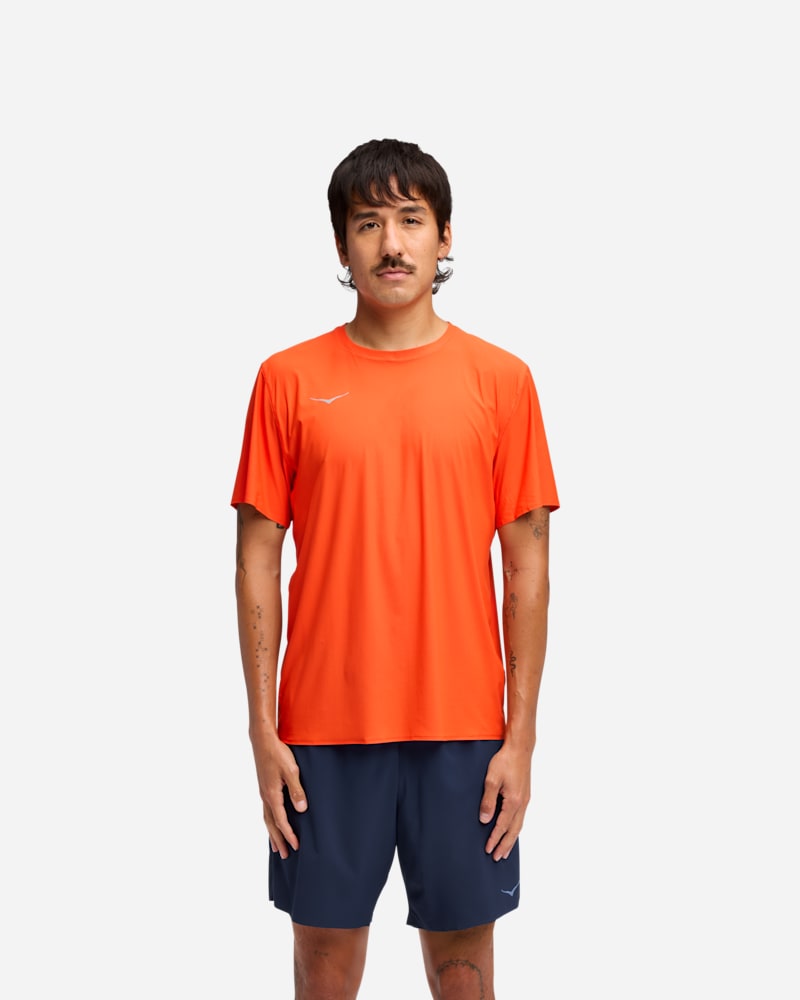 HOKA Airolite Short Sleeve Topin Lava