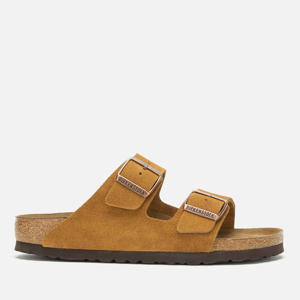 Birkenstock Women's Arizona Slim Fit Sfb Suede Double Strap Sandals Mink