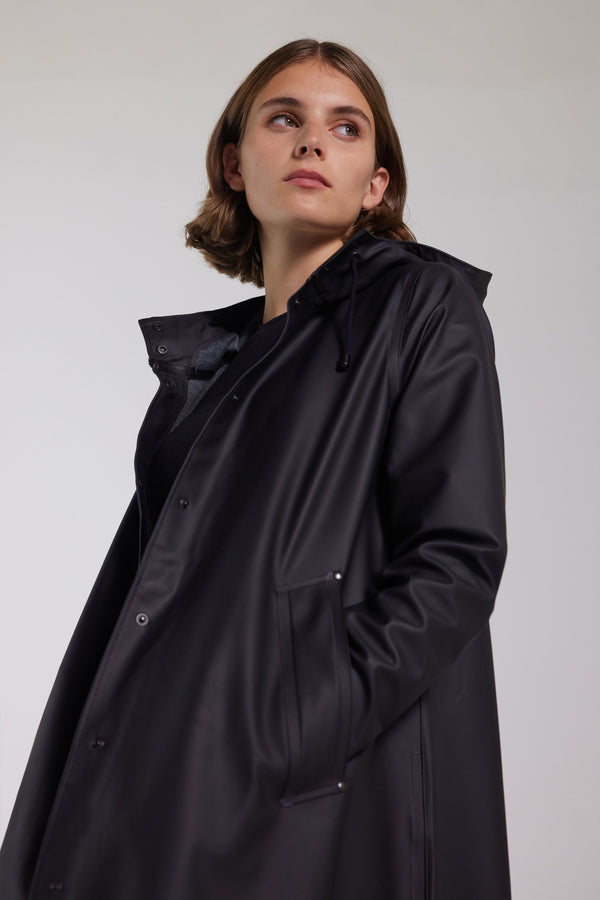 Stutterheim Mosebacke Long Raincoat Black