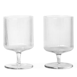 Ferm Living Ripple Wine Glasses - Clear (Set of 2)